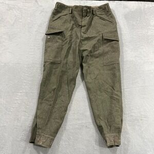 Vintage Swedish‎ Crown 1941 102K Pants Mens 38x31 Military Mens Green Wool Cargo